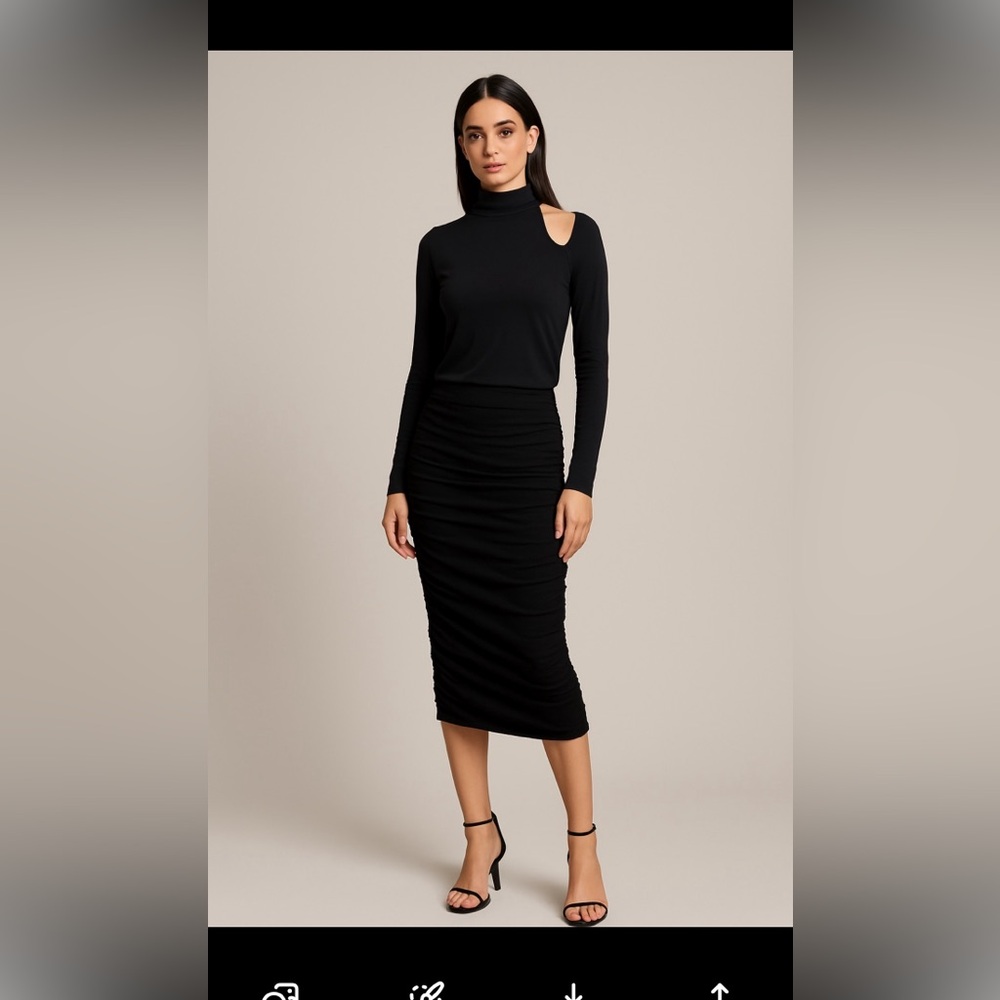 Michael Kors Black Cut-Out Long Sleeve Blouse